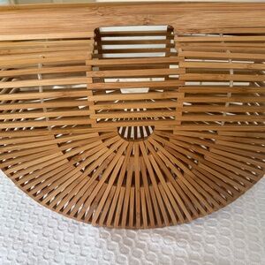 Cult Gaia Tan Bamboo Tote Bag